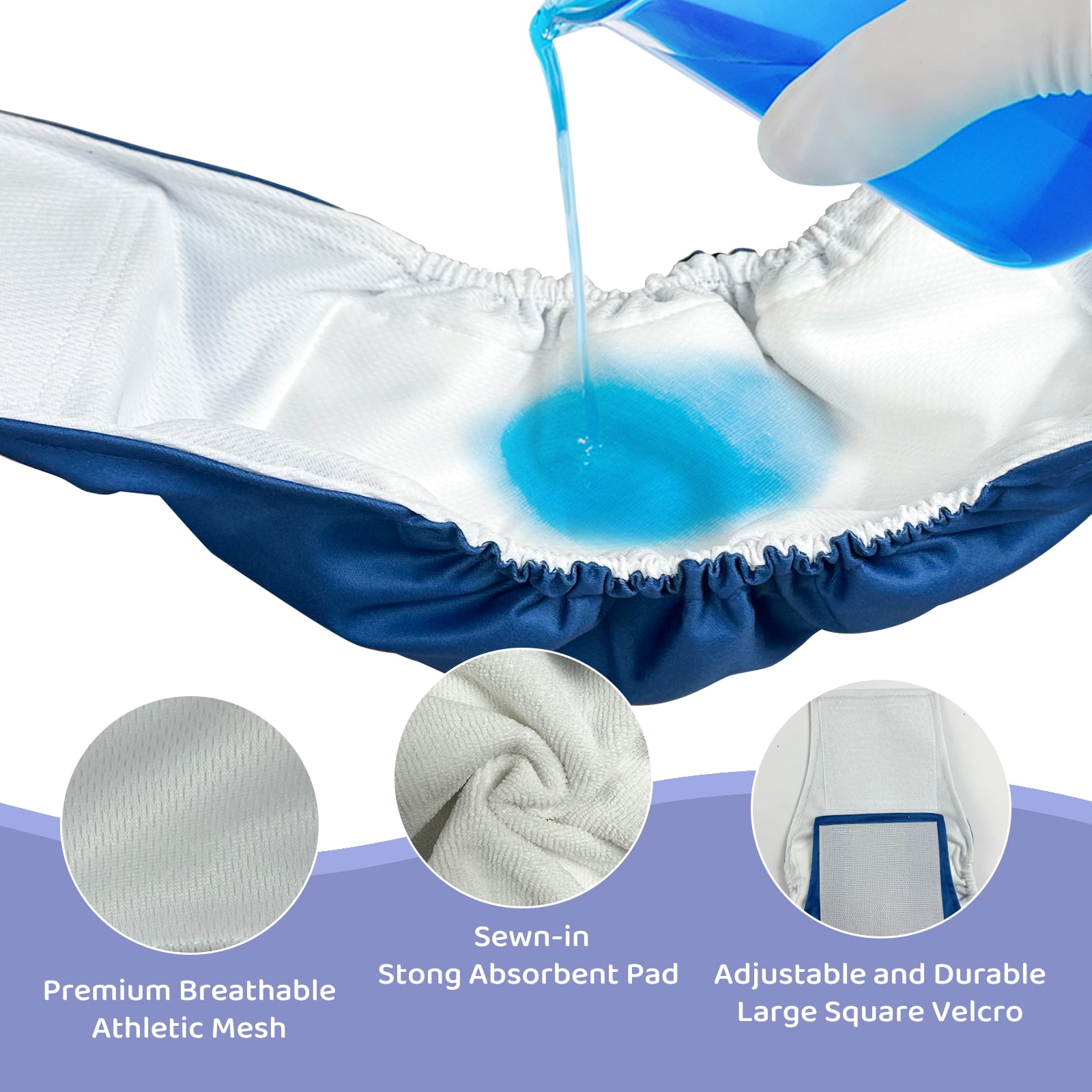 BLIWINPT Reusable Doggie Diapers Male Premium Belly Bands for Male Dogs Washable Diapers for Dogs Large Natural Color 5 Packs (L, 14” - 18” Waist)