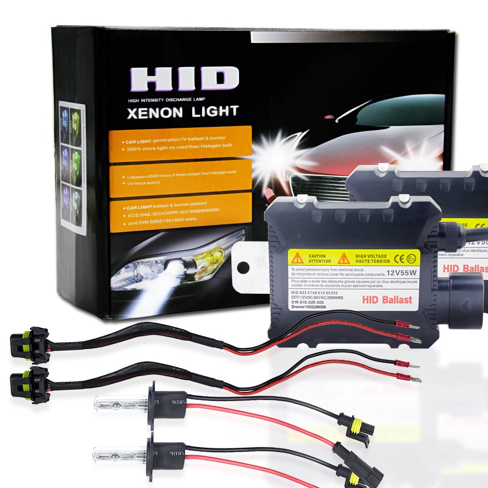 55W H1 HID Xenon Conversion Kit Replacement Headlight Light Bulbs Slim Ballasts
