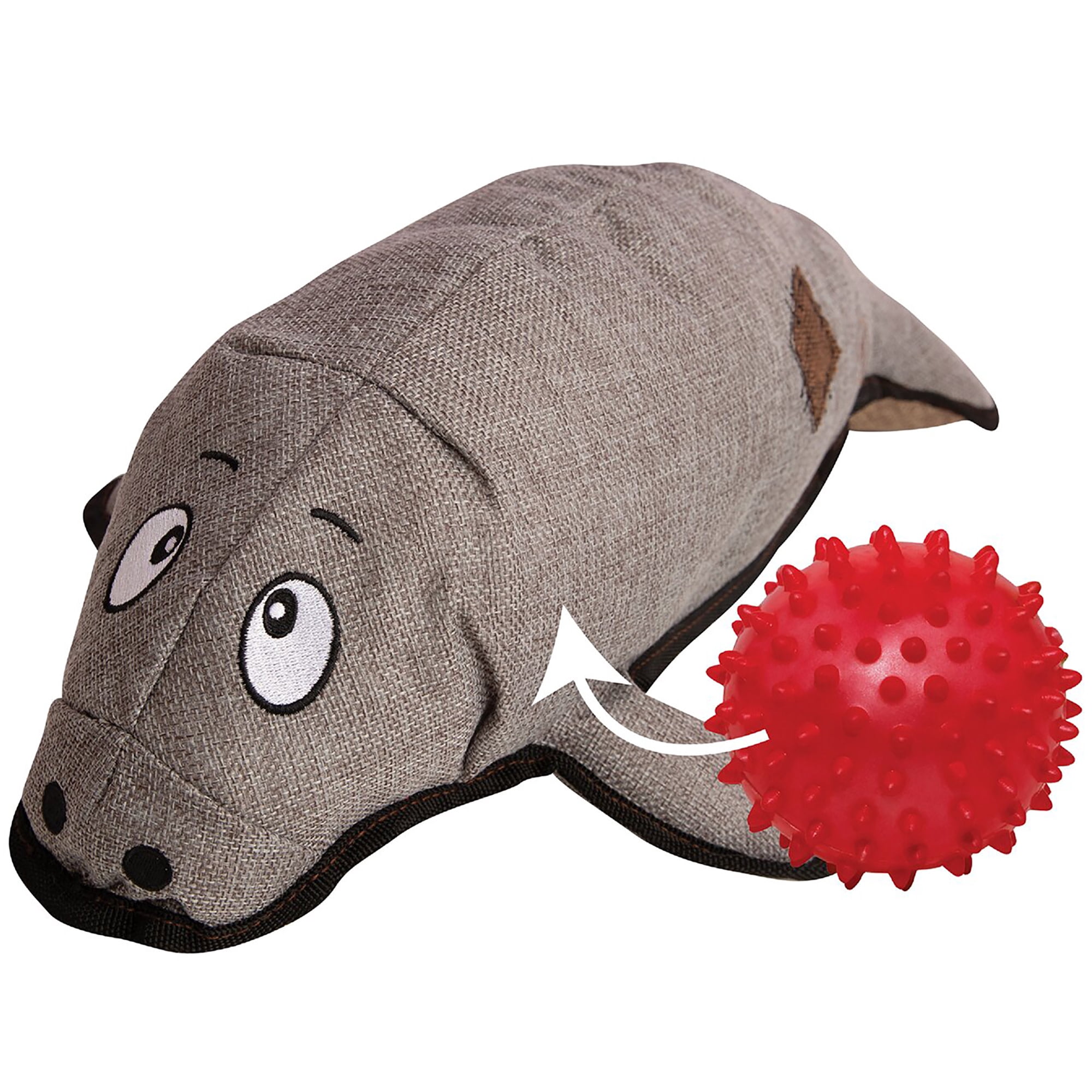 SnugArooz: Murray the Manatee -2-In-1 Plush Dog Toy, Hidden Ball, Squeak-Crinkle, Pet Multi-Sensory Play, 21" Soft Animal Companion, Cuddle-Fetch-Chew