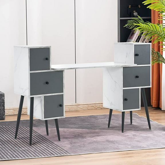 BarberPub Manicure Table Nail Desk with Drawer Beauty Makeup Storage for Spa and home 2677