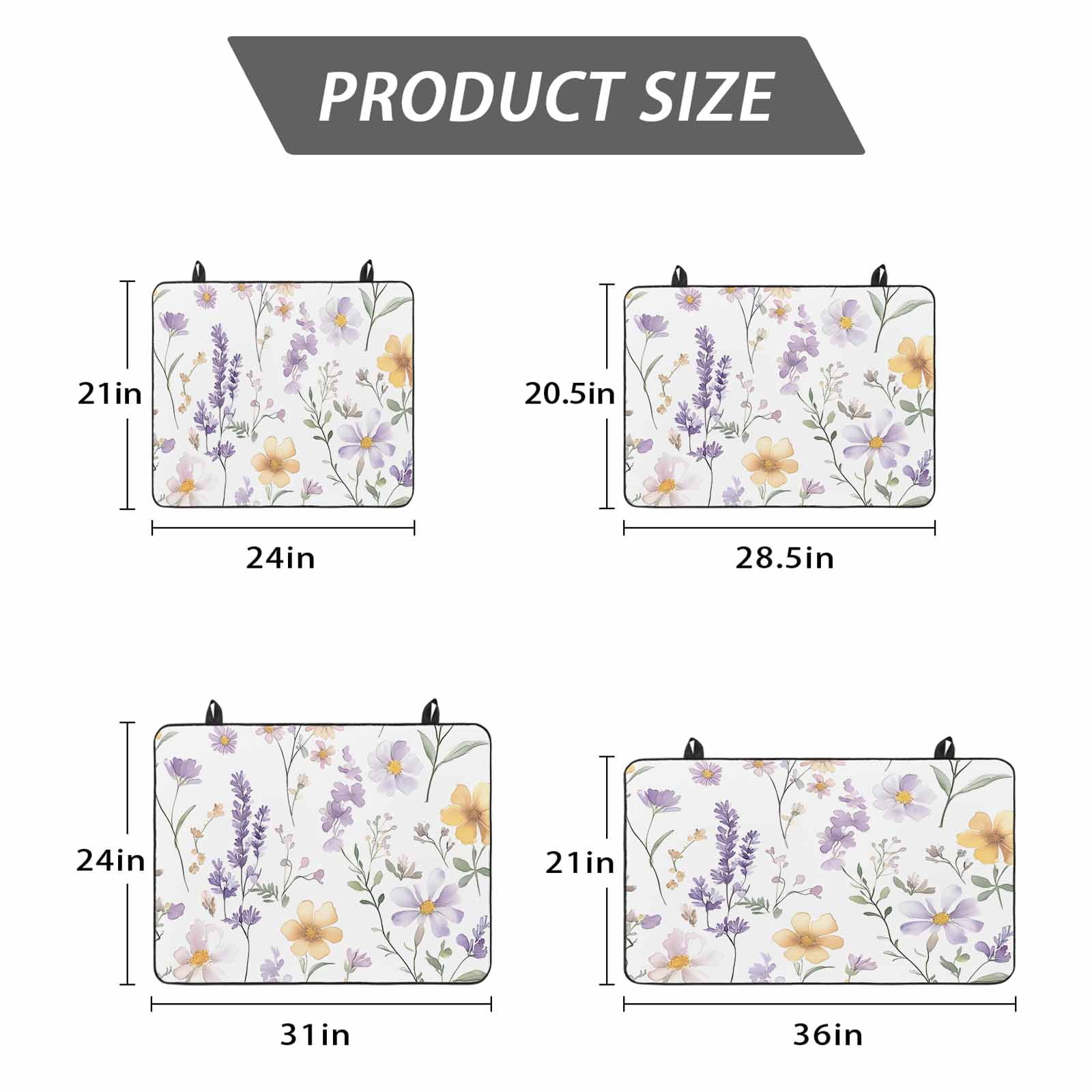 Purple Yellow Flowers Stove Top Cover for Electric Stove, Heat-proof & Non Slip Glass Top Stove Cover Protector, Spring Pastoral Botanical Floral Kitchen Flat Cooktop Rubber Mat 24x21 Inches