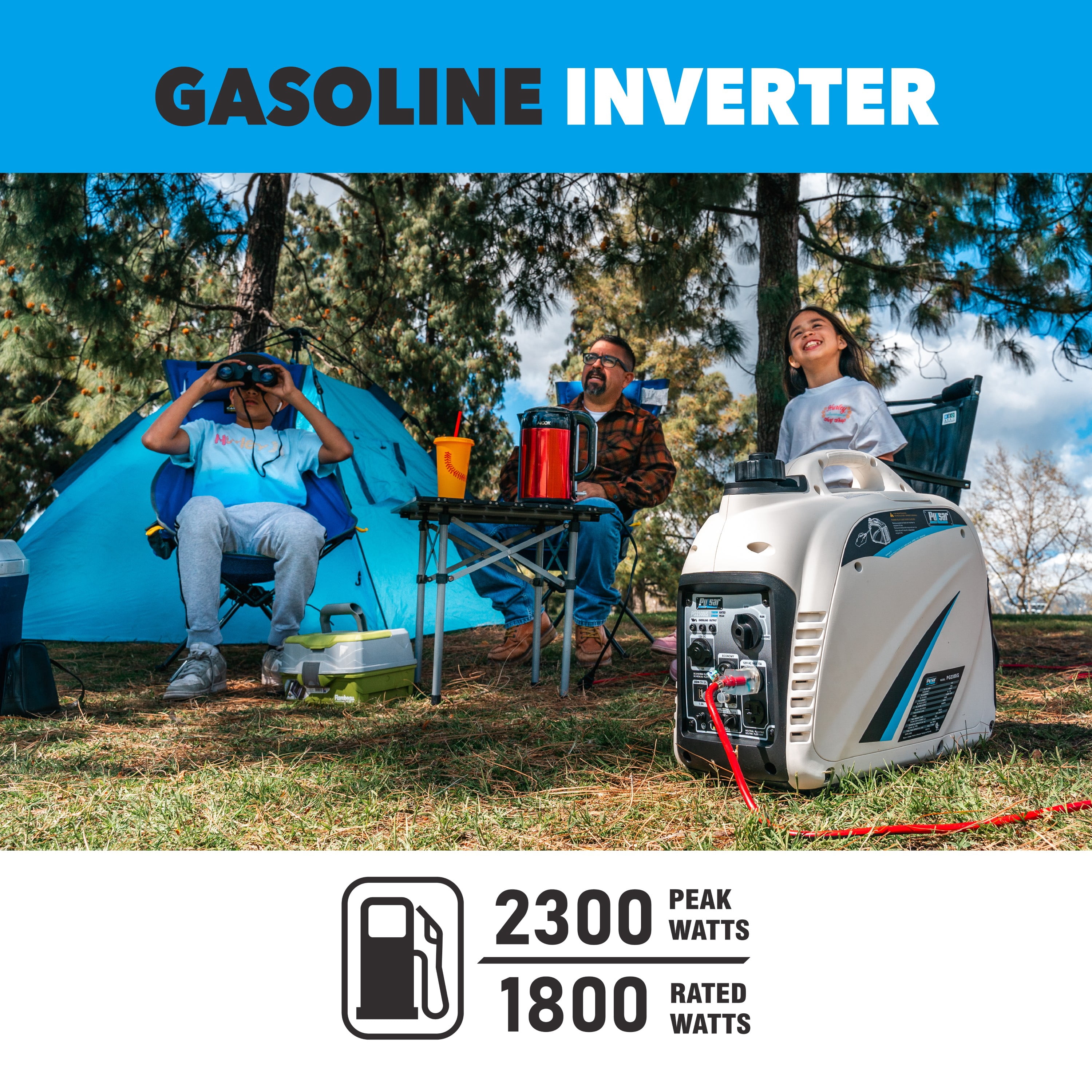 Pulsar PG2300iS 2300 Watts Portable Petit Générateur d'Énergie Onduleur Alimenté au Gaz