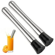 2Pcs Professional Drink Muddler,Muddler for Cocktails Set Stainless Steel Fruit Crusher 8 Inch Bar Tools for Home Making Mojito Mix Fruit Drinks