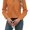 Burnt Orange, variant on Elegant Plain Top Tie Neck Beige Long Sleeve Women's Blouses S (4)