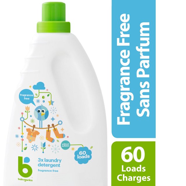 Babyganics détergent à lessive, sans parfum, 1,77 L