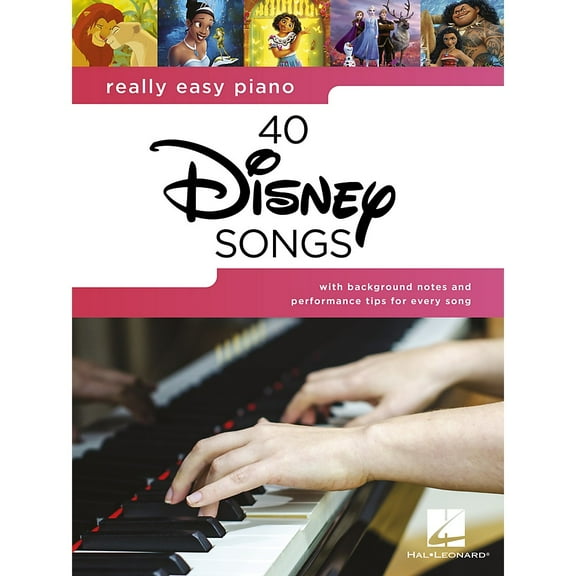 Really Easy Piano: 40 Disney Songs - Songbook with Lyrics (Paperback)