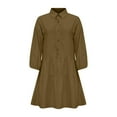 thumbnail image 5 of DailyTrove Women's Shirt Dress Mini, Button-Front, Casual Office & Daily Wear, Mid-Weight Cotton Blend, Solid Color, 5 of 6
