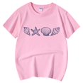 thumbnail image 4 of Suilloe Toddler Girls Tee Tops Shell Starfish Printing Crewneck Short Sleeve Top Casual Wear Trendy Loose Kids Girls Summer Tee Tops,6 -7 Years, 4 of 5