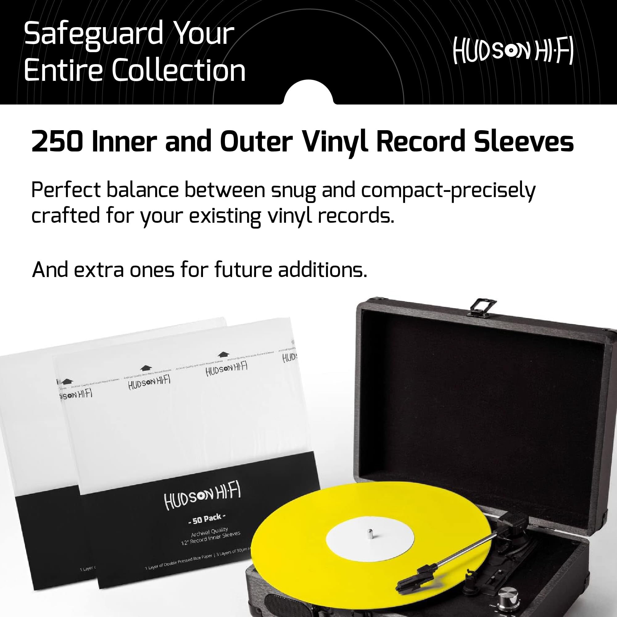 Protect your vinyl records with inner and outer sleeves. Just