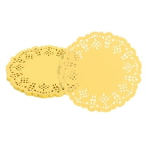 50pcs Paper Doilies, 5.5 Inch Lace Paper Doilies, Disposable Paper Placemats Yellow