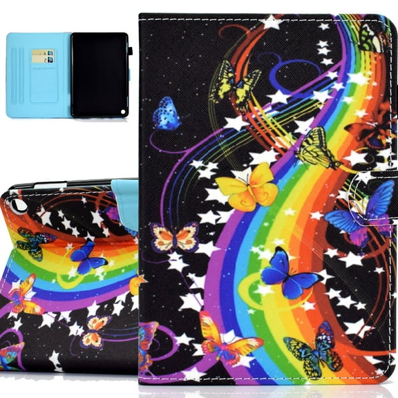 Allytech Case for All-New Kindle Fire HD 8 Plus 2020/ Fire HD 8 2020, Ultra Thin Folio Stand Shockproof Smart Cover with Card Slots Auto Sleep/Wake for Fire HD 8 2020 Release,Music Butterfly