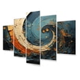 thumbnail image 2 of Designart "Orange Teal Abstract VORTEXs II" Abstract Spirals Metal Art Print Set, 2 of 5