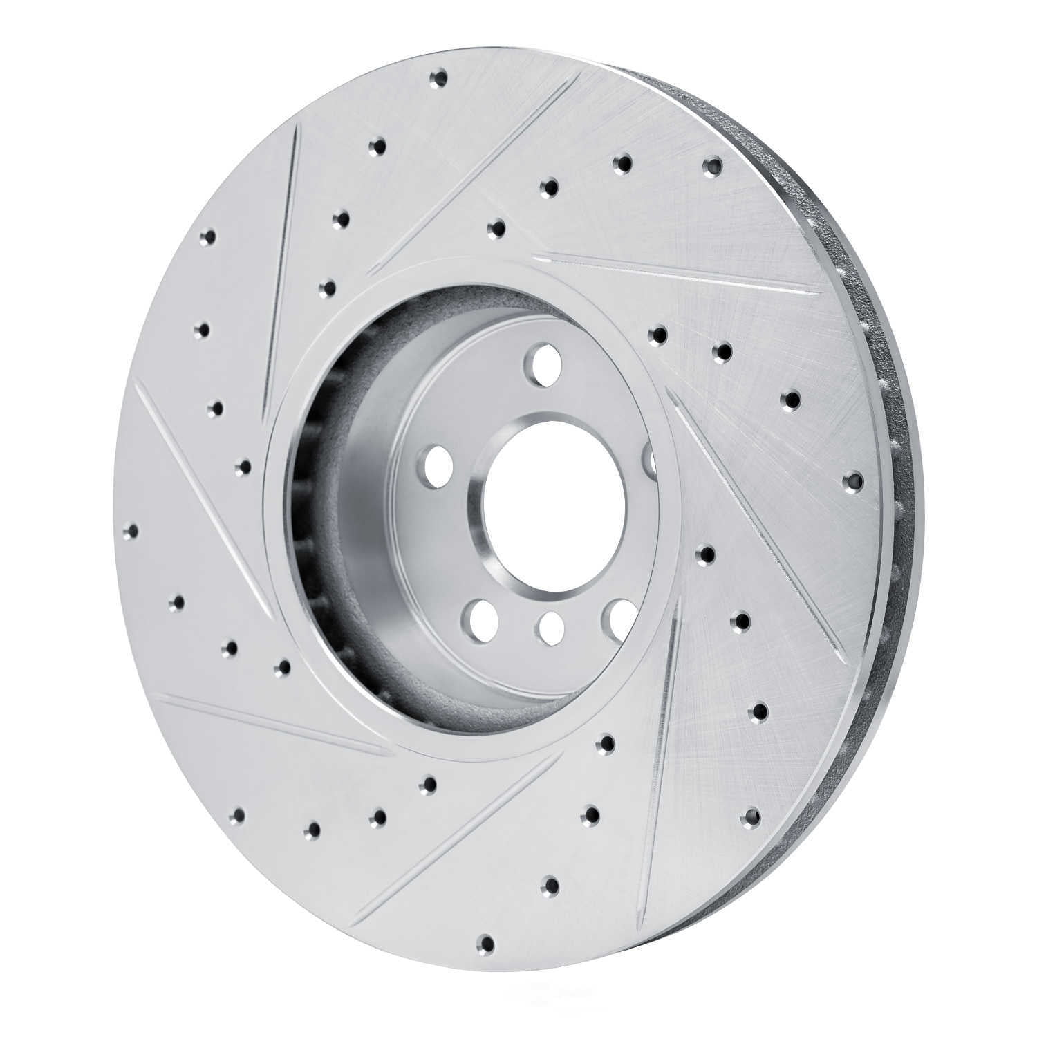 Dynamic Friction Company 631-31134D DFC Brake Rotor - Drilled And Slotted - Silver