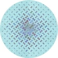 thumbnail image 1 of Ahgly Company Machine Washable Indoor Round Transitional Denim Blue Area Rugs, 3' Round, 1 of 7