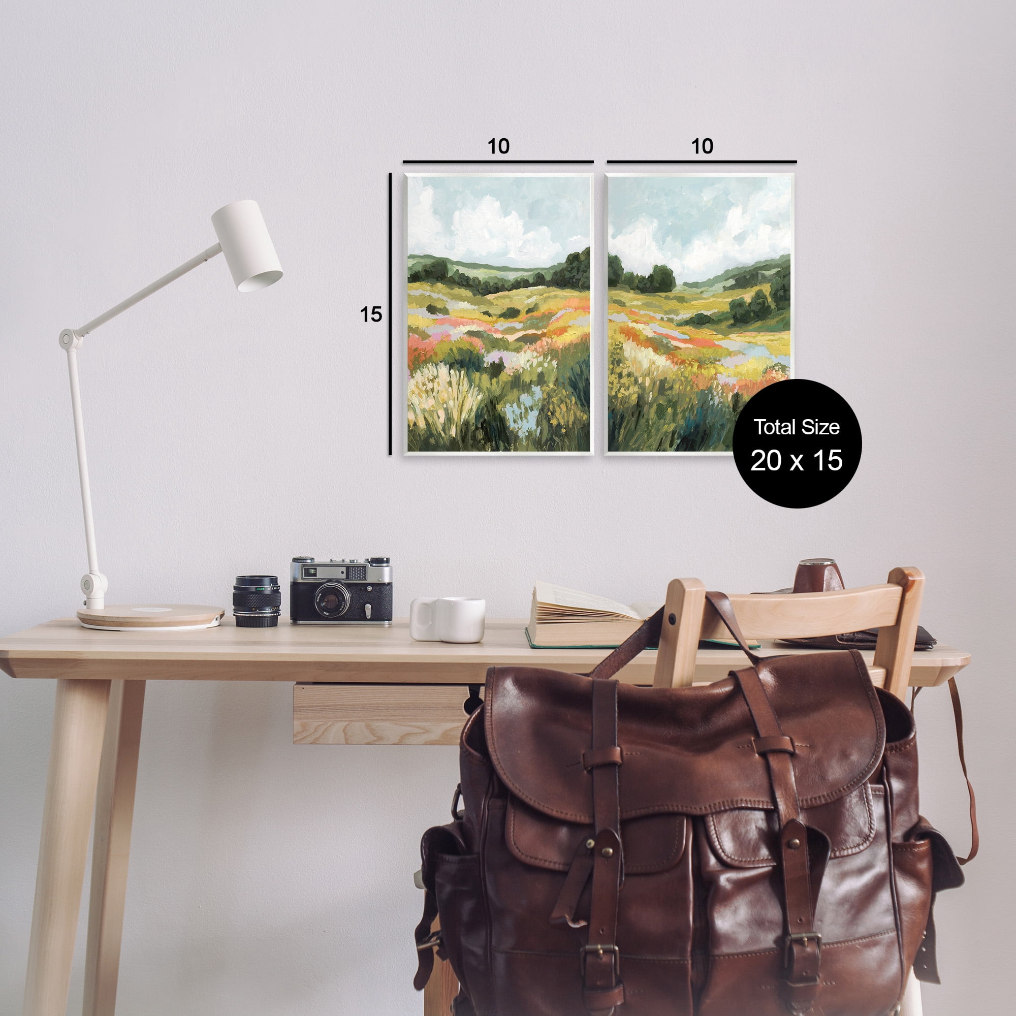 Stupell Industries Vast Meadow Painting Landscape Painting Unframed Art Print Wall Art, 10 x 15, Set of 2