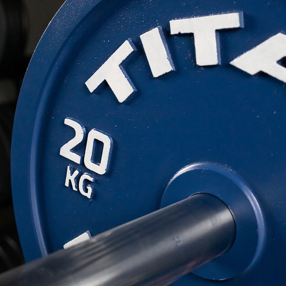 Titan Fitness 20 KG Olympic Calibrated Steel Powerlifting Plate, Machine Precision Steel Discs, Sold Individually