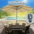 thumbnail image 2 of Sunrise 10' Outdoor Patio Umbrella 8 Ribs Market Parasol Sunshade with Tilt and Crank (Beige), 2 of 9
