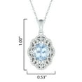 thumbnail image 3 of Sterling Silver with Natural Aquamarine and White Topaz Drop Pendant with 18" Chain, 3 of 3