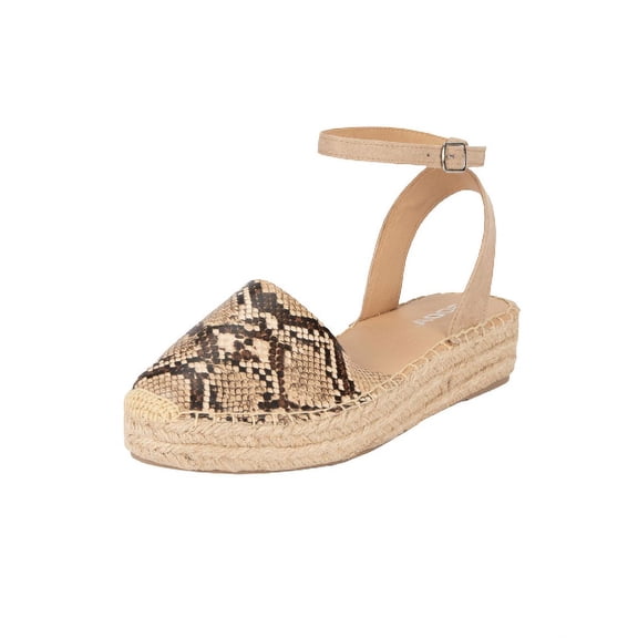 Soda Fiesta Snake Casual Espadrilles Trim Rubber Sole Embellished Wedge Sandals (Snake Fiesta, 6)