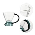 thumbnail image 3 of 1pc Durable Glass Coffee Cup Practical Coffee Cup Glass Coffee Mug (Green), 3 of 8