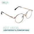 thumbnail image 2 of 2SeeLife Round Metal Wire Rimmed Reading Glasses for Men & Women – Medium–Wide Fit, Durable, Spring Hinges, Premium Readers, Gold, +3.00, 2 of 8