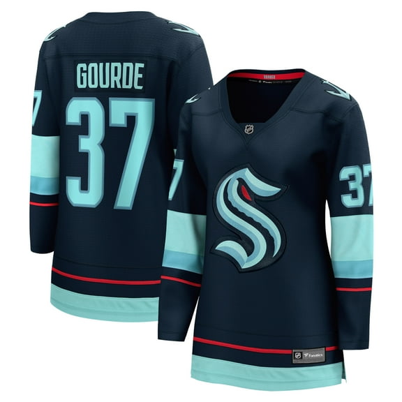 Women's Fanatics Yanni Gourde Navy Seattle Kraken Home Breakaway Player Jersey