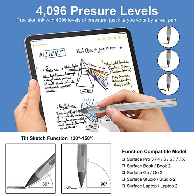 Stylus Pen para Microsoft Surface Pro 7 6 5 4 3 Stylus con puntas de repuesto