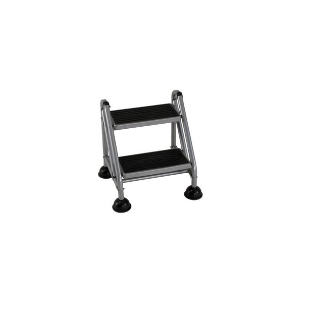 Cosco 2step Commercial Rolling Step Ladder, 300 Pound Capacity (gray