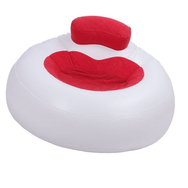 Inflatable Plush Bean Bag Chair, Comfortable Supportive Heart Shape Blow Up Chair, Lightweight Inflatable Lazy Sofa, Easy to Inflate or Deflate for Living Room, Outdoor Gatherings