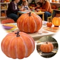 thumbnail image 2 of Large Pumpkin Decoration Artificial Vegetable Model for Autumn Fall Harvest Halloween Thanksgiving, Large Pumpkin for Indoor Outdoor Porch Display,6.7x5.5 Inch, 2 of 8