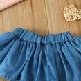 thumbnail image 5 of Futezty Girls Summer Outfits, 4th of July Baby Girl Outfits Kids Little Girls Shorts Clothing Set, 12 18 24 Months 2T 3T 4T 5T Tie-up Pleated Camisole with Ripped Denim Shorts Summer 2-piece Outfit, 5 of 8