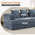 thumbnail image 6 of AOOWOW 82.5” Oversized Double Lounge Chaise,velvet Sofa Bed,Upholstered Boneless Cloud Sofa Deep Seat,No Assembly Required,Blue, 6 of 9
