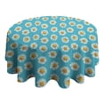 thumbnail image 4 of Blue Daisy Flower Pattern Round Tablecloth 60"x60",Wrinkle Wipeable Table Cloth for Kitchen Dining Room Picnic Patio Party, 4 of 6