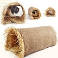 thumbnail image 4 of BESTSKY Rabbit Hideout,Cotton-Linen Material Guinea Pig Tunnel for Year-Round Comfort,Filled with Natural Hay Hamster Hideout,Brown, 4 of 5