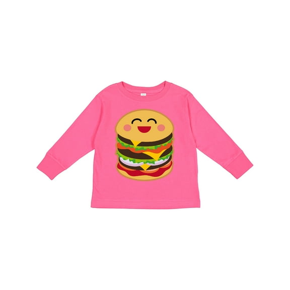 Inktastic Hamburger Kawaii Boys or Girls Long Sleeve Toddler T-Shirt