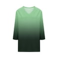 thumbnail image 4 of Sexlip 3/4 Length Sleeve Womens Tops Dressy Casual Blouses for Women Trendy V Neck Three Quarter T Shirts Fall Clothes Green XL, 4 of 5
