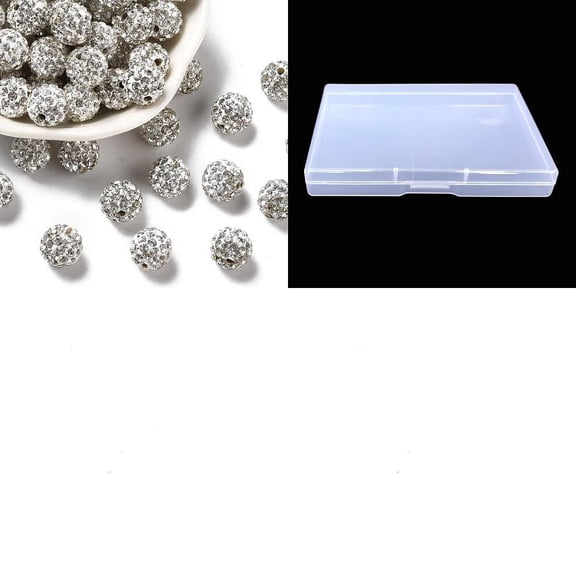 100pcs 10mm Rhinestones Beads Pave Disco Ball Beads Polymer Clay Beads Craft Beads for Baseball Necklace Pen Friendship Bracelet Earring Jewelry