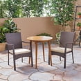 thumbnail image 6 of Noble House Arezzo 3 Piece Wooden Round Patio Bistro Set in Teak, 6 of 6