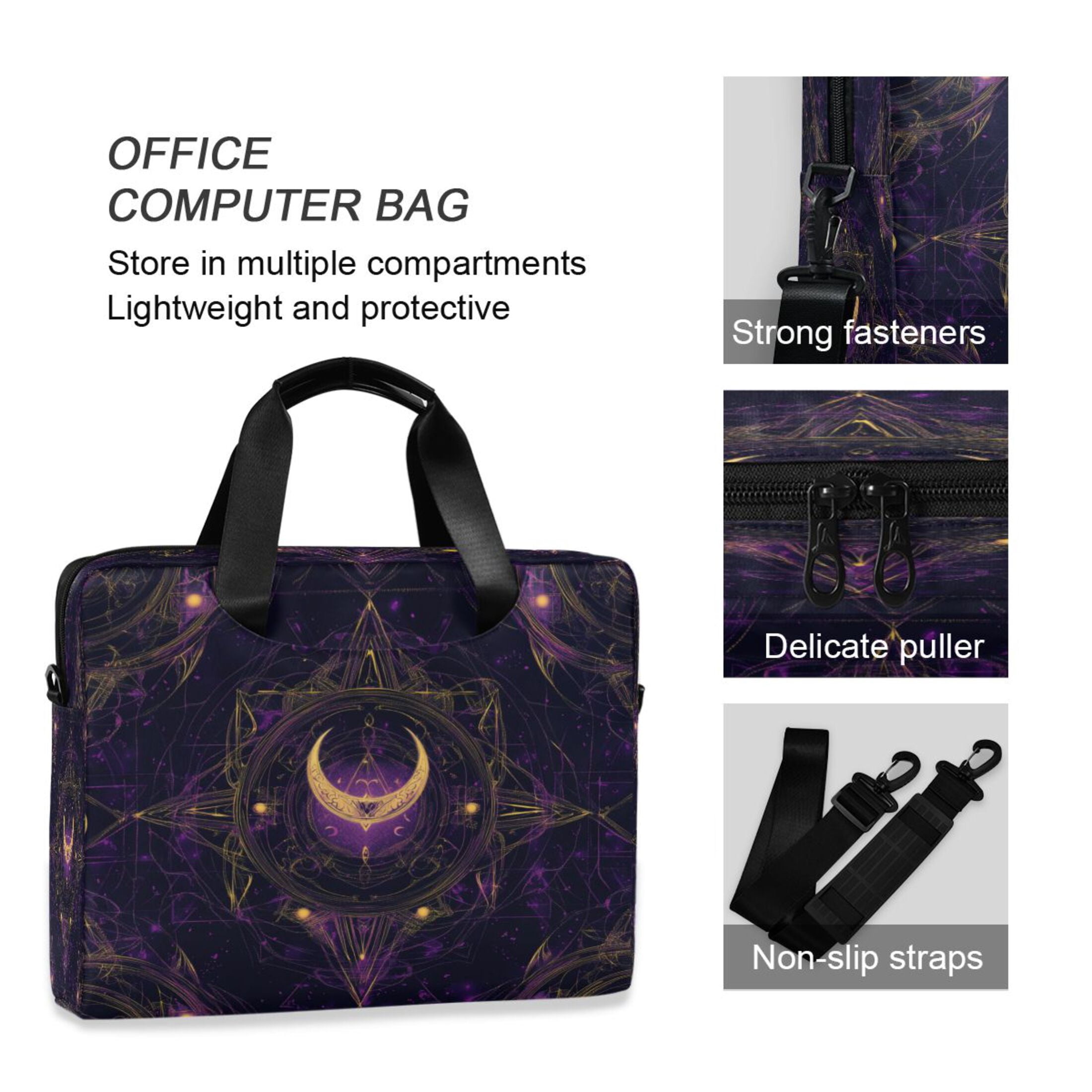 16" Laptop Tote Bag Laptop Sleeve Case Computer Briefcase for Work & Travel Ancient Symbol Pattern