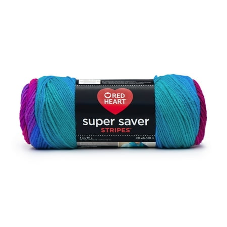 Red Heart® Super Saver™ #4 Worsted Acrylic Yarn, Polo stripe 5oz/142g 236yd