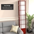 thumbnail image 5 of Red Lantern 7 ft. Tall Double Cross Shoji Screen - Rosewood - 5 Panels, 5 of 6