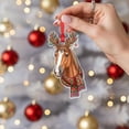 thumbnail image 2 of ViciArt Horse Christmas Ornament – Rustic Holiday Tree Decoration with Antlers and Plaid Scarf, 2 of 4