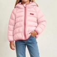 thumbnail image 2 of Teylalorva Girl'sOuterwear Jackets Hooded Long Sleeve Puffer Jacket Warm Winter Outerwear for Toddlers（0-7） Pink Size 2T, 2 of 2