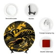 thumbnail image 4 of Easygdp Urban Graffiti Scorpion Illustration Bone China Decorative Plate Ceramic Dinner Plates Art Crafts with Display Stand-10in, 4 of 6