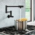 thumbnail image 3 of KRAUS Bolden 2 Handle Wall Mount Pot Filler Faucet with Retractable Arm in Matte Black, 3 of 7