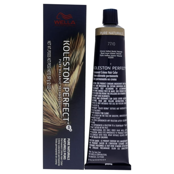 Koleston Perfect Permanent Creme Haircolor - 77 0 Intense Moyen Blond-Naturel par Wella pour Unisexe - 2 oz Couleur de Cheveux