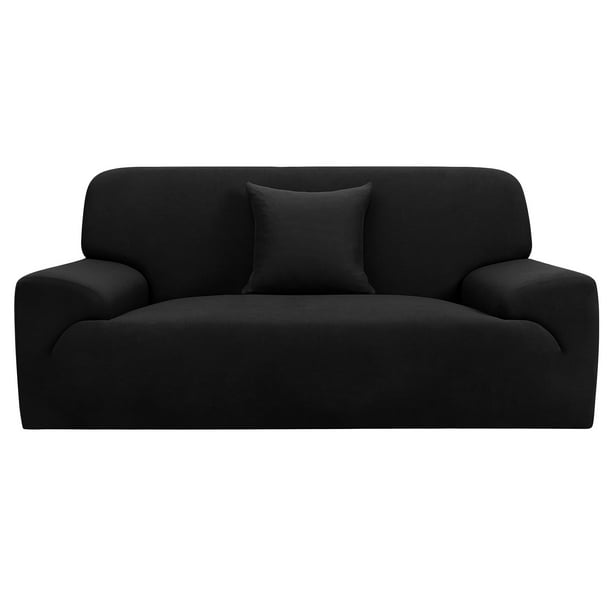 Muebles Sofá Sofá Cubierta elástica Funda protectora negra 76 '' - 90 '' Negro