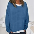thumbnail image 2 of WEAIXIMIUNG Sweatshirts pour Femmes Col Rond Décontracté Couleur Unie Diy Coupe Ample Pull Confortable et Élégant, 2 of 9