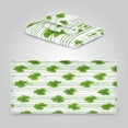 thumbnail image 2 of 3 Sizes Towel Set - Bath Towel, Hand Towel & Washcloth for Daily Household Use Green Clover Stripe Pattern, 2 of 8