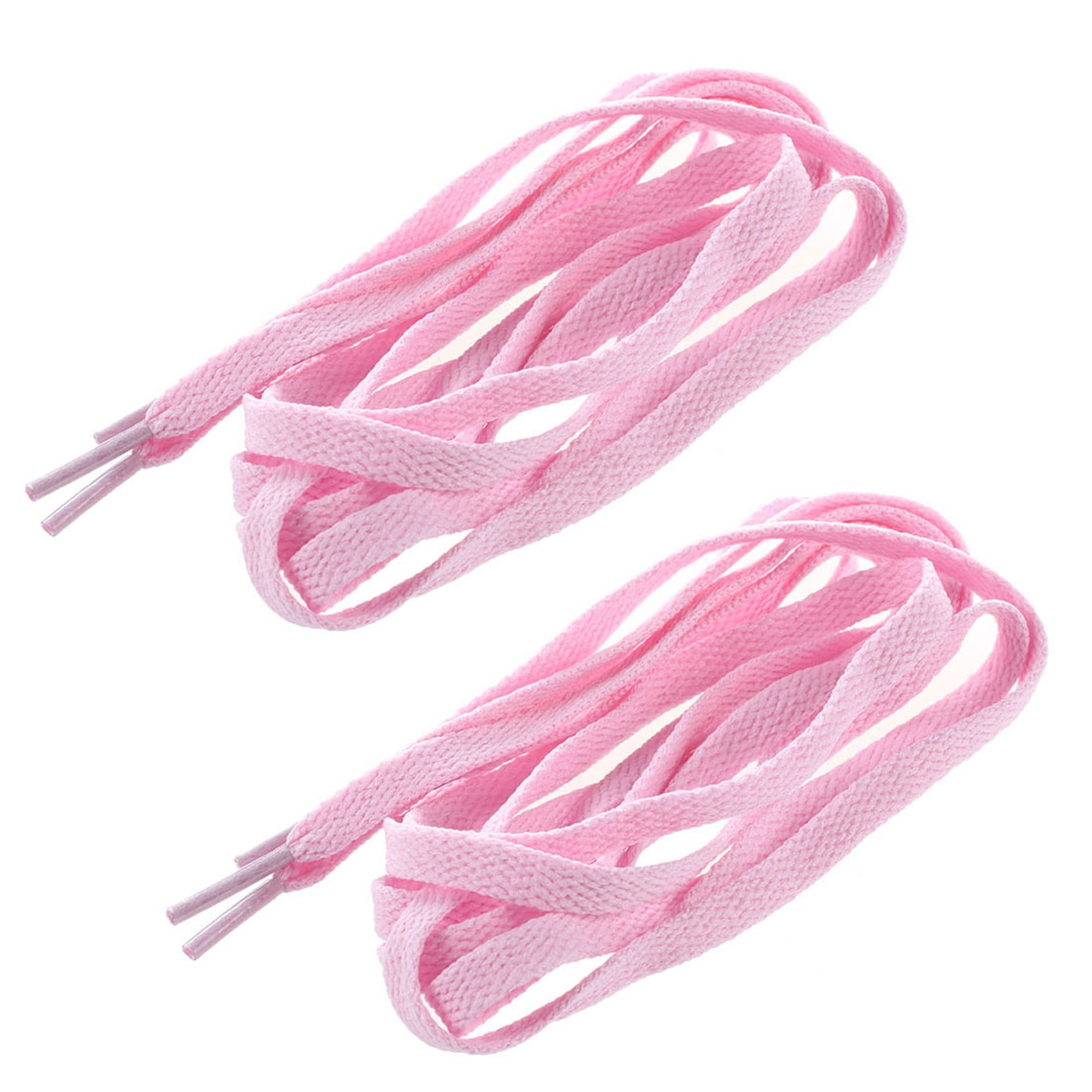WOVELOT Flat Shoelaces Plastic Tip Pink 44 2 Pack